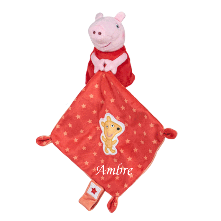 Peppa pig - peluche   cochon rouge renard 25 cm 